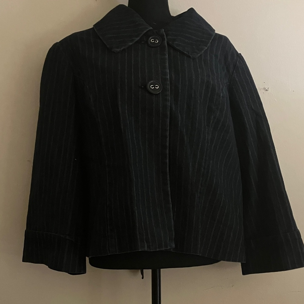Women's Blue Striped Jacket